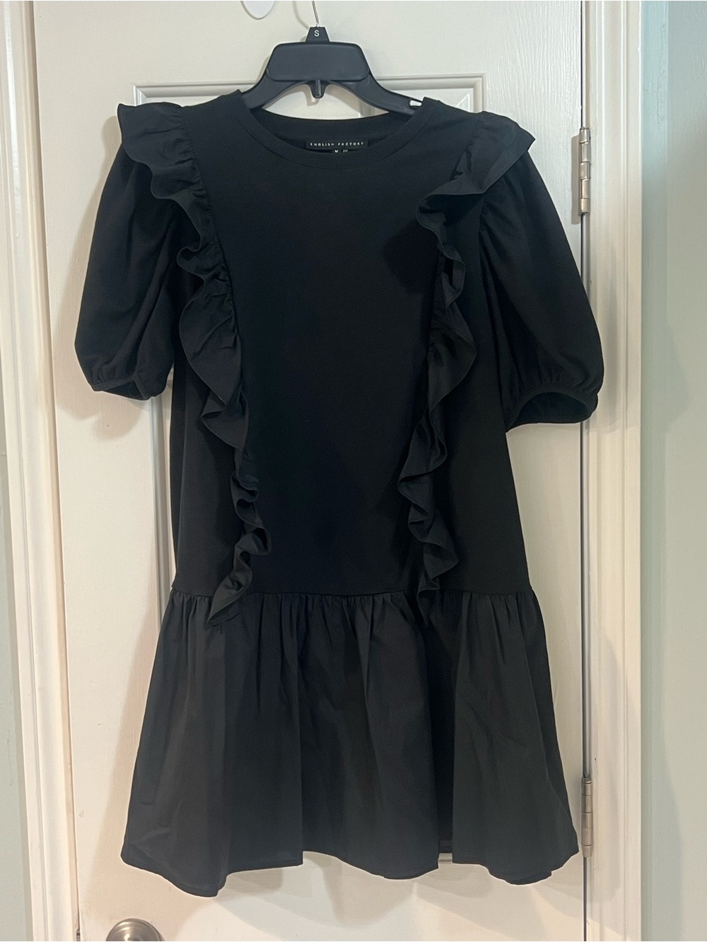 English Factory black  Ruffle Drop-Waist Dress